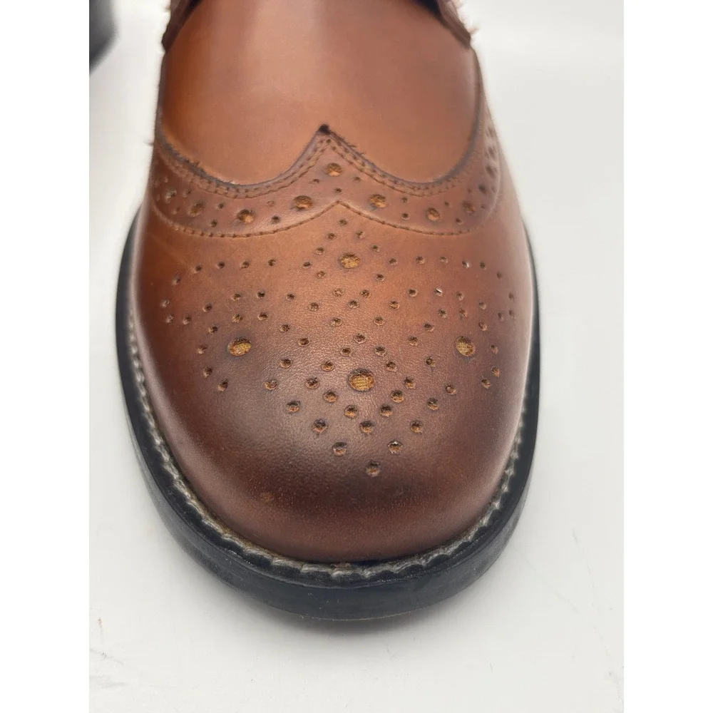 Nunn Bush Men's 9M Brown Leather Wingtip Brogue Comfort Gel Oxford Dress Shoes